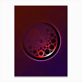 Geometric Neon Glyph on Jewel Tone Triangle Pattern 097 Canvas Print