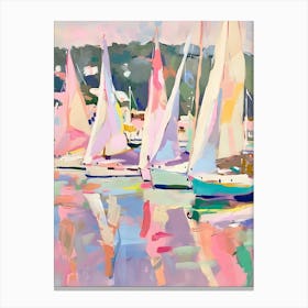 Sailboats In The Harbor Canvas Print