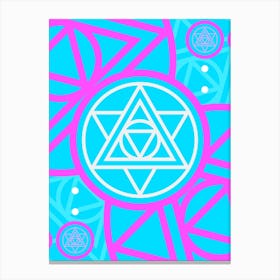 Geometric Glyph in White and Bubblegum Pink and Candy Blue n.0041 Canvas Print