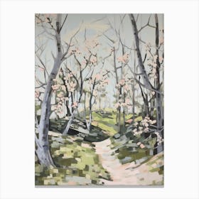 Cherry Trees Impasto Painting 4 Canvas Print