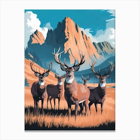 Deer In The Mountains Canvas Print