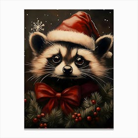 Christmas Raccoon 2 Canvas Print