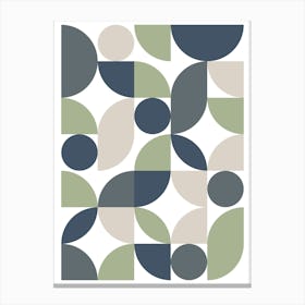 Mid Century Modern Abstract 26 Grey, Green Canvas Print
