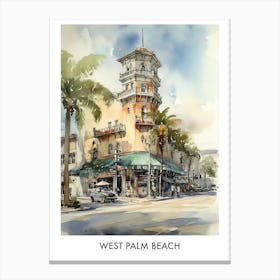 West Palm Beach Watercolor 1travel Poster Canvas Print
