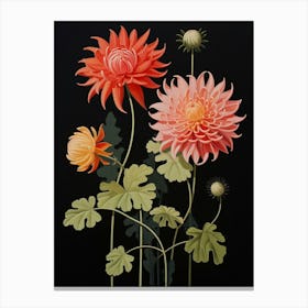 Dahlia 5 Hilma Af Klint Inspired Flower Illustration Canvas Print