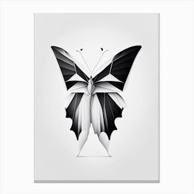 Brimstone Butterfly Black & White Geometric 1 Canvas Print