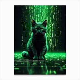 Green Cat Canvas Print