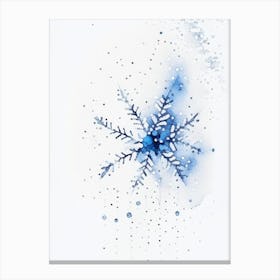 Snowfall, Snowflakes, Minimalist Watercolour 1 Canvas Print