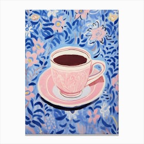 Coffee Cup Watercolor Painting Canvas Print