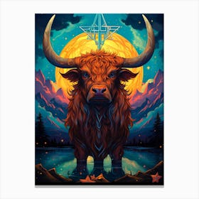 Shamanic Highland Cow Canvas Print