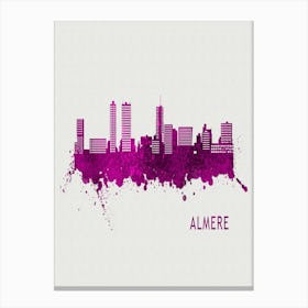 Almere Netherlands City Purple Canvas Print