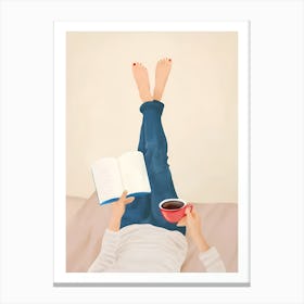 Reading A Book Canvas Print