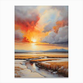 Sunset Over The Marsh Canvas Print