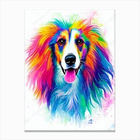 Borzoi Rainbow Oil Painting dog Canvas Print