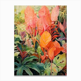 Tropical Plant Painting Calathea 2 Canvas Print