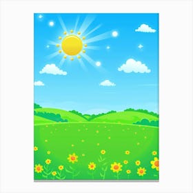 Illustration Of A Sunny Day Canvas Print