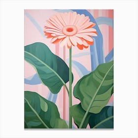 Gerbera Daisy 4 Hilma Af Klint Inspired Pastel Flower Painting Canvas Print