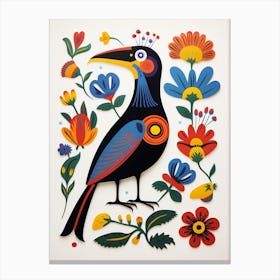 Scandinavian Bird Illustration Cormorant 2 Canvas Print