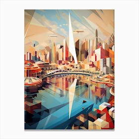 Dubai, United Arab Emirates, Geometric Illustration 4 Canvas Print