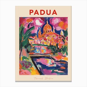 Padua Italia Travel Poster Canvas Print