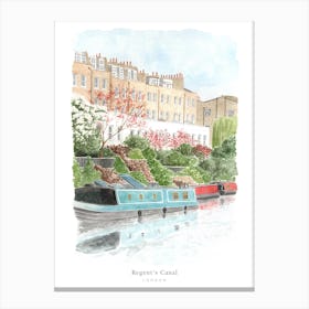 London Regents Canal England Canvas Print