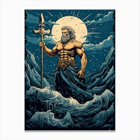  An Illustration Of The Greek God Poseidon 10 Canvas Print