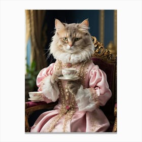 Cat In Renaissance Dress Canvas Print