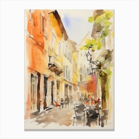 Trento, Italy Watercolour Streets 3 Canvas Print