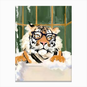 Tiger In The Bath Canvas Print