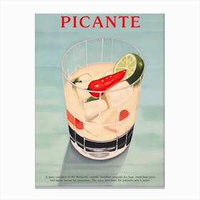 Picante Cocktail Kitchen Art Margarita Canvas Print