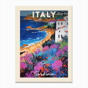 Sardinia Italy 3 Fauvist Painting Travel Poster Canvas Print