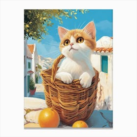 Exotic Shorthair Cat Storybook Illustration 4 Canvas Print