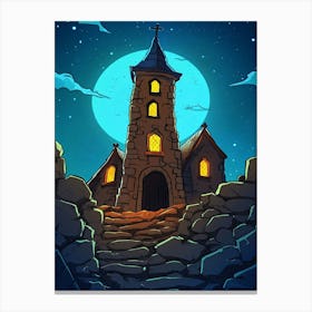 Castle At Night Canvas Print