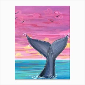 Whale Tail Painting Canvas Print