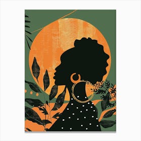 Silhouette Of African Woman - city wall art, colorful wall art, home decor, minimal art, modern wall art, wall art, wall decoration, wall print colourful wall art, decor wall art, digital art, digital art download, interior wall art, downloadable art, eclectic wall, fantasy wall art, home decoration, home decor wall, printable art, printable wall art, wall art prints, artistic expression, contemporary, modern art print, unique artwork, Canvas Print