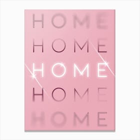 Motivational Words Home Quintet in Pink Canvas Print