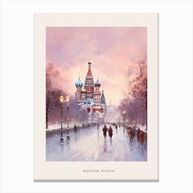 Dreamy Winter Painting Poster Moscow Russia Canvas Print