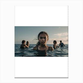 Girl In The Ocean Canvas Print