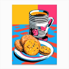 Tea & Biscuits Cartoon Style 2 Canvas Print