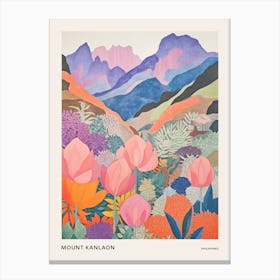 Mount Kanlaon Philippines 2 Colourful Mountain Illustration Poster Canvas Print