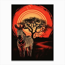 Sunset Zebra Canvas Print
