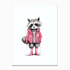 Raccoon Wearing Boots 5 Canvas Print
