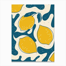 Yellow & Blue Lemons Canvas Print Canvas Print