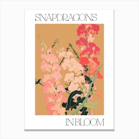 Snapdragons In Bloom Flowers Bold Illustration 2 Canvas Print