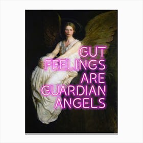 Gut feelings are guardian angels vintage Altered trendy wall art decor Canvas Print