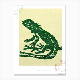 Lizard In The Woods Bold Block 1 Poster Canvas Print