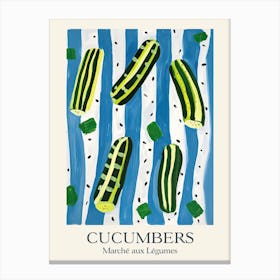 Marche Aux Legumes Cucumbers Summer Illustration 4 Canvas Print