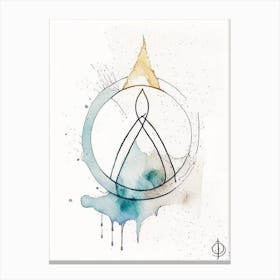 Serenity Prayer Symbol Minimal Watercolour Canvas Print