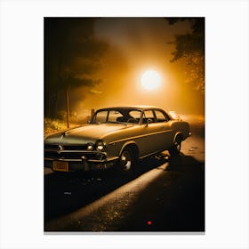 Old Car At Night 4 Canvas Print