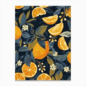 Oranges And Leaves 1 Canvas Print